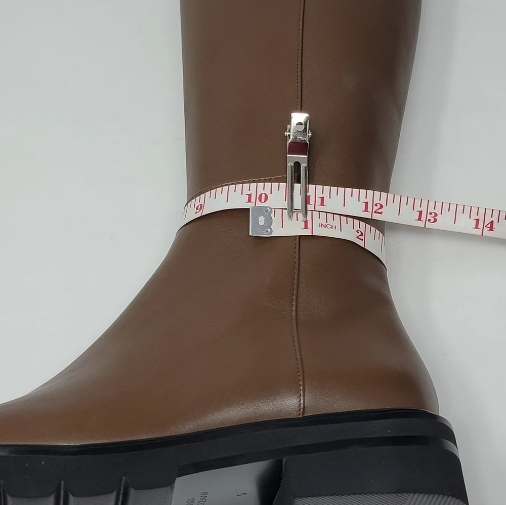 Stuart Weitzman Rider Knee Brown Boots Leather S6801 Women's Size 5 B New - Picture 10 of 13